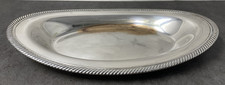 Vintage 60's Wm Rogers 819 Silver plated Oval Bread Tray Rope Pattern Dust Cover picture