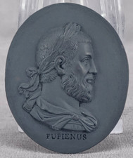 Wedgwood Pupienus Black Basalt Portrait Medallion Plaque Circa 1780-1795 picture