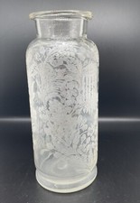 Lightly Etched 8” Clear Glass Vase picture