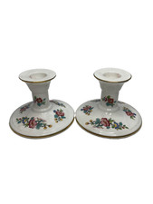 A pair Coalport Ming Rose Candlestick holder  3