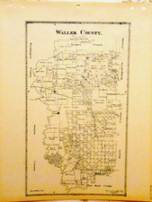 Old Waller County Texas Land Office Owner Map Hempstead Brookshire Katy Pattison picture