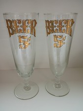 Culver 24k Pilsner Beer Glasses Raised Gold BEER 5 cents Nostalgia  picture