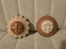 Mini Vintage Terra Cotta Mexican Celestial Sun Wall Art Set picture