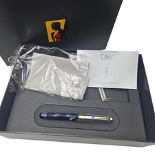 Vintage 1998 Omas Paragon Sterling Silver Cap Royal Blue Fountain Pen F 14K Nib picture