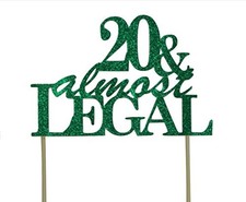 All About Details CAT20AL Green 20 Almost Legal Cake Topper picture