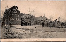 Mt Saint Scholastica Academy Atchison Kansas RPPC 1900 Postcard Rushville MO picture