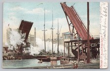 Vintage Chicago IL Postcard Taylor St. Bascule Bridge Posted 1908 UDB picture