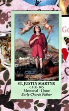 Saint St. Justin Martyr + Quote (2 x 3.5