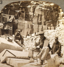 Keystone Stereoview of a Granite Quarry in Concord, NH 1910's Education Set #3 A picture