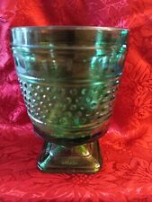 Vintage Green Glass Footed Goblet Vase NAPCO 0811 CLEVELAND U.S.A. picture