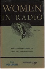 Vintage May 1947 Women in Radio, Women's Bureau Bulletin 222, U.S. Dept of Labor picture