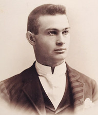 Cabinet Card Finely Dressed Gentleman Striped Suit Albumen Photo New Whatcom WA picture