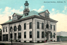 Ambridge PA Municipal Building 1911 Postcard picture