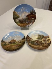 Vintage Seltmann Weiden Bavarian Collector Plates Luckel's Village Set Of 3 Mint picture
