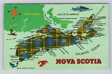 Greetings & Map Of Nova Scotia Canada, Antique, Vintage c1974 Postcard picture