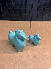 Yakushi Kiln Zodiac Horse And Pony Figurines Pottery Set of 2  picture