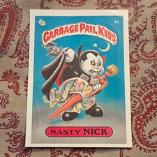Topps 1985 Garbage Pail Kids 2-Card Lot: Nasty Nick #1a & Permit #9 picture