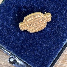 Vintage AC Nielsen Service Marketing Employee Gold Colored award pin picture