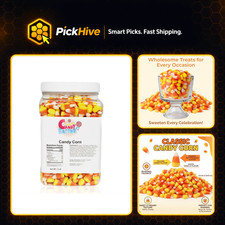Candy Corn in Jar - 3 Pound Sweet Treat for Halloween & Fall Celebrations picture