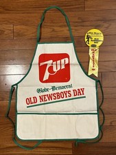 Vtg Old Newsboys Day Apron 7UP Globe Democrat & Pin Advertising St. Louis picture