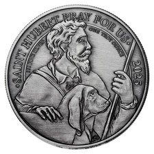 2025 Saint Hubert 1 oz .999 Fine Silver Coin Antique Finish (Only 500 Made) picture