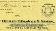 Henry Disston Sons Keystone Saw Tool Stell File Works Bill Head Invoice picture