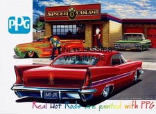 PPG PAINT AD 12x18 POSTER JR'S SPEED SHOP HOT ROD AUTOMOBILIA Chevrolet Chrysler picture