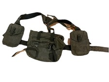 💙Vtg 1970s Swedish Army Web Gear Set Battle Pack Belt Pouches Canvas Military picture