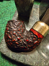 Peterson System Standard 317 K&P Rusticated Bent Tobacco Pipe w/ Metal Band picture