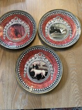 Vintage Moonlighting Interiors Sporting Dog Decoupage Glass Plates Set of 3 picture