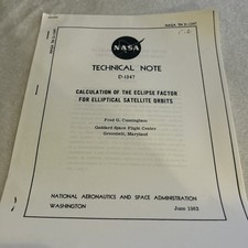NASA Technical Note D-1347 Eclipse Factor Orbits HTF Space 1962 picture