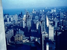Orig 1967 Slide Chicago Illinois Downtown Skyline Cityscape Aerial View H98 picture