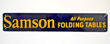 Vintage Aluminum All Purpose SAMSON Folding Table Pre Samsonite Advertising Sign picture