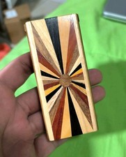 Original Large Teak Wood Dugout 3 and 3/4 inch One Hitter Slide Top Sunset Art  picture