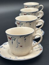4 Epoch Berry Grove E528 Cup & Saucer Sets Vintage Stoneware Korea 1990s picture