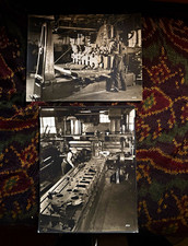 Lot of 2 Vintage Black & White Industrial Factory Photograph Machinery 1939 picture