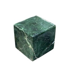 Deep Green Nephrite Jade Cube - 380g Natural Healing Crystal picture