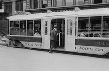 One step trolley car in New York City ca 1910-1915 Historic Old Photo picture