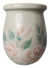 Vintage Sharon Thomas Yesteryears Ceramic Floral Vase Hand Turned French Country picture