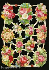 German Embossed Vintage Style Scrap Die Cut - WOW Roses / Flowers EF7372 picture