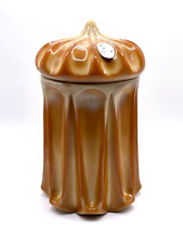 RARE FENTON Art Glass Chocolate Slag Glass Persian Tent Candy Jar w/Sticker picture