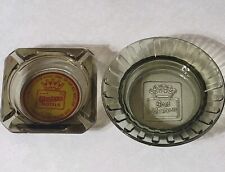 Set Of 2 Best Western Hotel Crown Logo Round Glass Ashtray picture