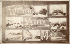 Weston Super Mare Multi View c1900s-10s Real Photo Vintage Postcard picture