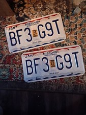2021 Missouri Bicentennial License Plate Pair Expired Matching MO Tags BF3 G9T picture