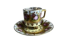 NC Western Germany Teacup And Saucer Blue Beehive Shield Mark Love Story picture