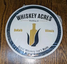 New Whiskey Acres Distilling Co. DeKalb Illinois 12 Inch Tin Metal Sign Corn Vtg picture