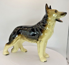 Alsatian German Shepherd Dog Glazed Porcelain Figurine Made in England picture