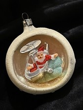 RARE VINTAGE  De Carlini CHRISTMAS “ SANTA IN HELICOPTER “  ORNAMENT picture