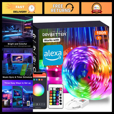 DAYBETTER Smart WiFi Led Lights 100ft, Tuya App Controlled Led Strip Lights, Wor picture