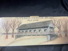 Covered Bridge Spanning Nashua River Pepperell MA /folk Art/1963-2008 Box/cover picture